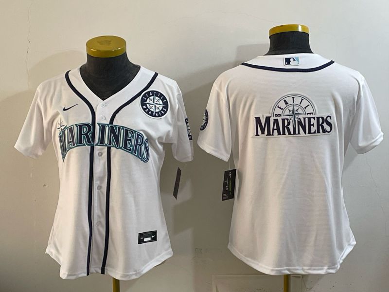 Women 2026 Seattle Mariners Blank White Game Nike MLB Jersey style 0010
